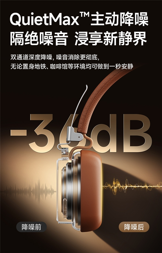 复古黑胶头戴耳机重磅上市,Hi-Res金标认证与深度降噪重塑沉浸听觉(图4) 复古黑胶头戴耳机重磅上市,Hi-Res金标认证与深度降噪重塑沉浸听觉(图4)