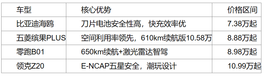 十万级电车选购指南：续航与性价比的双重标杆