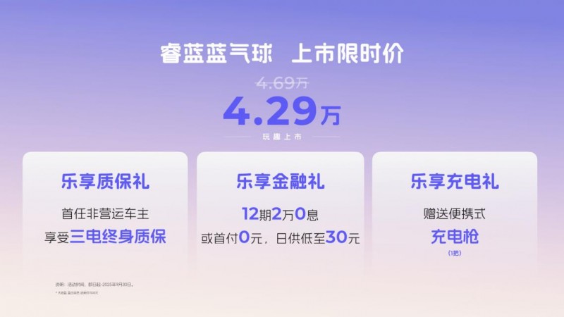 睿蓝蓝气球上市价4.29万｜全民乐享小电车全攻略