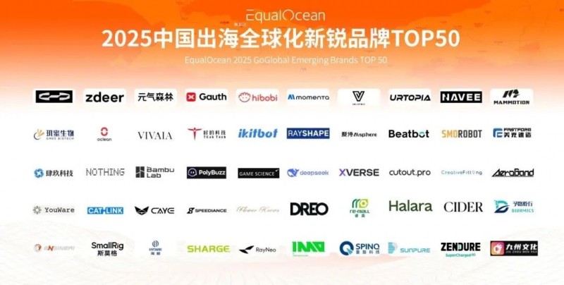 2025中国出海全球化新锐品牌TOP50揭晓｜SmallRig与元气森林等上榜(图2)