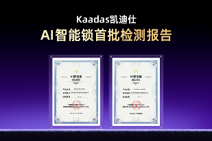 荣耀加冕！Kaadas凯迪仕获全球AI智能锁首创者、中国AI智能锁第一品牌等多项权威认证(图3)