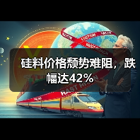 硅料价格颓势难阻,跌幅达42%(图4) 硅料价格颓势难阻,跌幅达42%(图4)