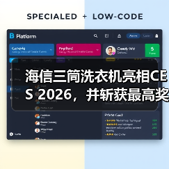 海信三筒洗衣机亮相CES 2026,并斩获最高奖项——CES 最佳创新奖(图1) 海信三筒洗衣机亮相CES 2026,并斩获最高奖项——CES 最佳创新奖(图1)