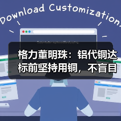 格力董明珠:铝代铜达标前坚持用铜,不盲目替代(图2) 格力董明珠:铝代铜达标前坚持用铜,不盲目替代(图2)