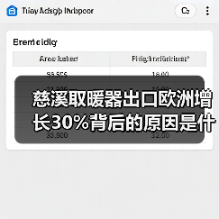 慈溪取暖器出口欧洲增长30%背后的原因是什么？（图4）